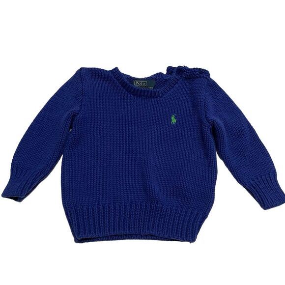 Polo Ralph Lauren Blue Knit Crewneck Sweater - Picture 1 of 4
